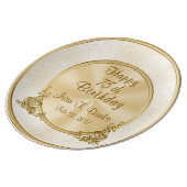 Personalized Happy 75th Birthday Porcelain Plate (Side)