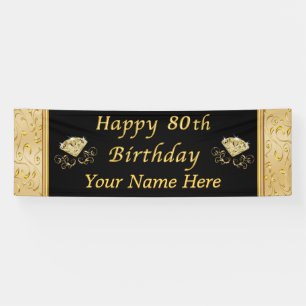 Personalized Happy 80th Birthday Banner