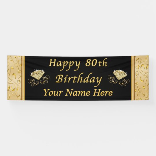 personalized happy 80th birthday banner zazzle com