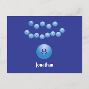 Personalized Happy 8th Birthday Bouncing Balls Postcard