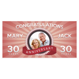 Personalized Happy Anniversary Banner with Photo 
