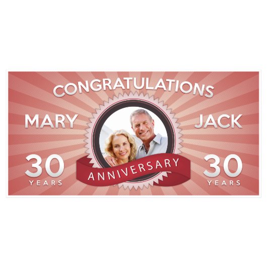 Personalized Happy Anniversary Banner with Photo  (Front)