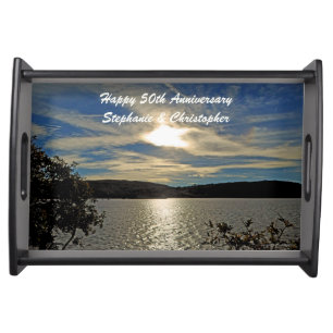Personalized Happy Anniversary Kolob Sunset Serving Tray