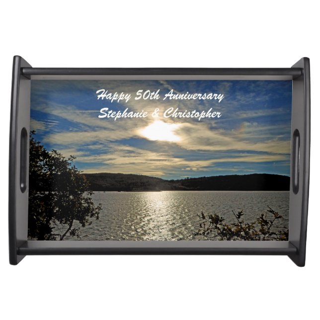 Personalized Happy Anniversary Kolob Sunset Serving Tray (Front)