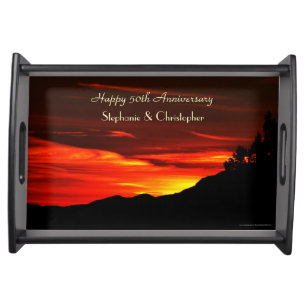 Personalized Happy Anniversary Kolob Sunset Serving Tray