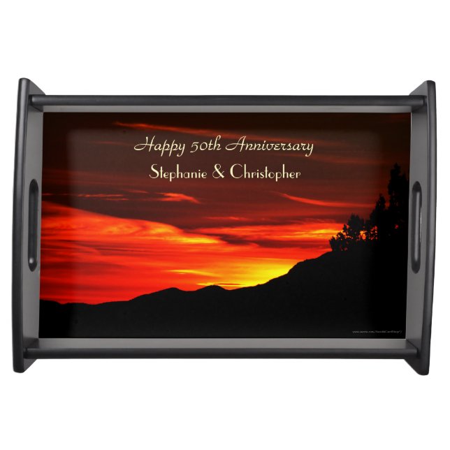 Personalized Happy Anniversary Kolob Sunset Serving Tray (Front)