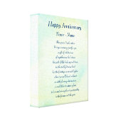 Personalized Happy Anniversary Poem Art Canvas Print | Zazzle