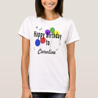 Personalized Happy Birthday and Balloons T-Shirt