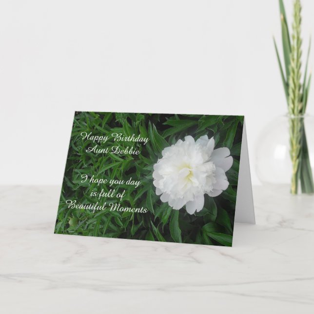Personalized Happy Birthday Aunt Peonies Card (Front)
