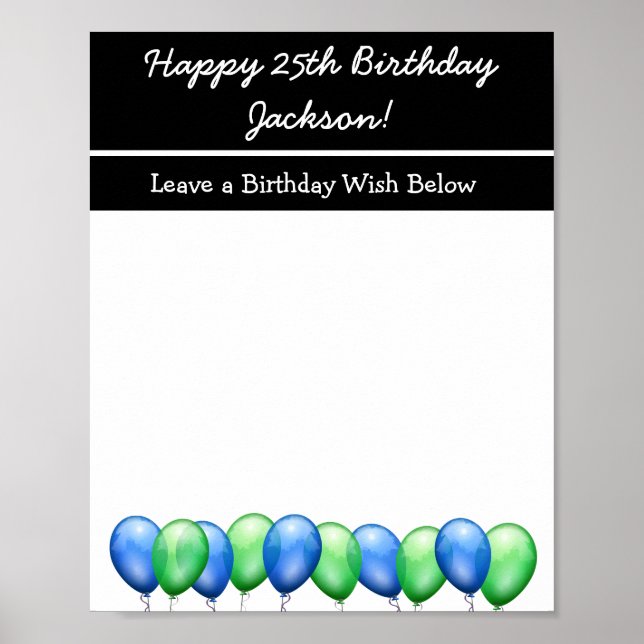 Personalized Happy Birthday Autographs Poster (Front)