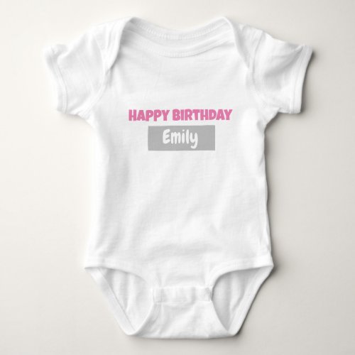 PERSONALIZED HAPPY BIRTHDAY Baby Bodysuit