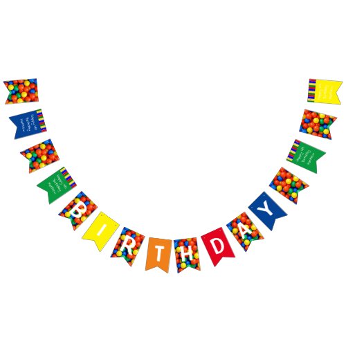Personalized Happy Birthday Ball Pit Themed Party Bunting Flags