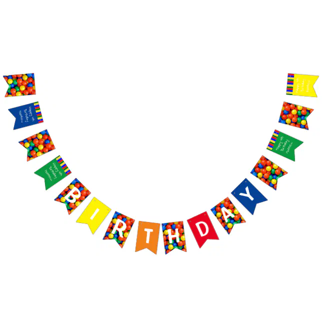 Personalized Happy Birthday Ball Pit Themed Party Bunting Flags | Zazzle