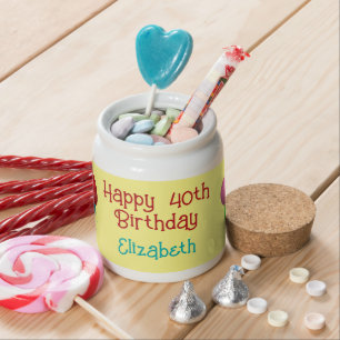 Personalized Happy Birthday Balloons Candy Jar