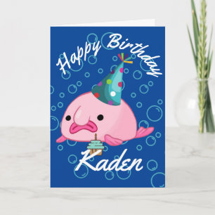 Personalized Happy Birthday Blobfish Card