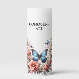 Personalized Happy Birthday Butterfly Floral-96280 Pillar Candle