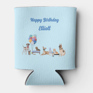 Personalized Happy Birthday Canine Dog Breeds Can Cooler