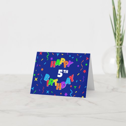 Personalized Happy Birthday Card _ Blue Confetti