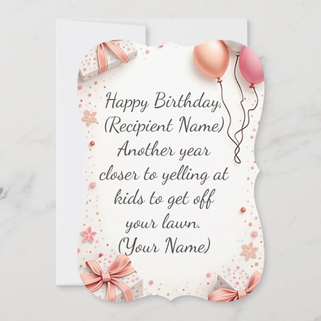 Personalized Happy Birthday Card Custom Name  (Front)
