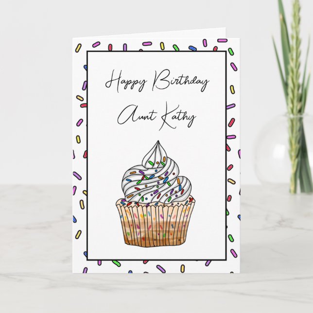 Personalized Happy Birthday Card for an Aunt (Front)