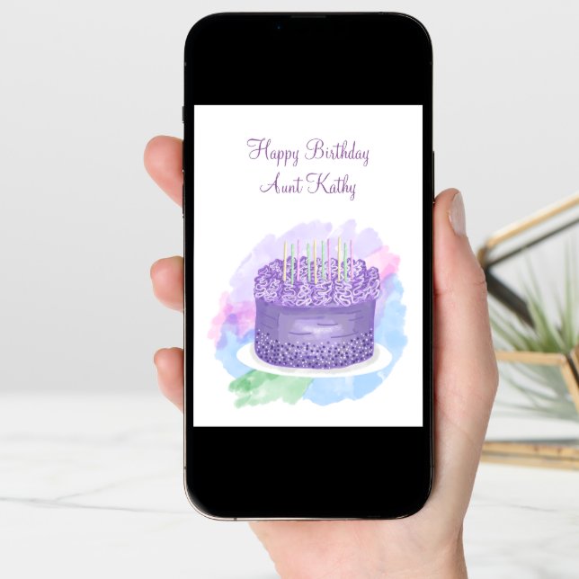 Personalized Happy Birthday Card for Aunt (Front Digital)