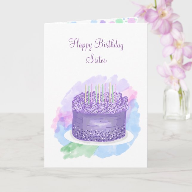 Personalized Happy Birthday Card for Sister (Orchid)