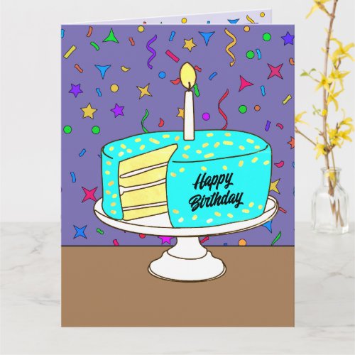 Personalized Happy Birthday Card _ Purple Confetti