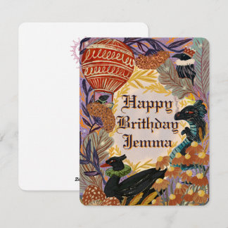 Personalized Happy Birthday Card Whimsical Natur