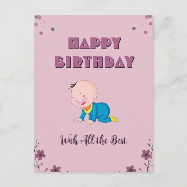 Personalized Happy Birthday Card with Photo (Front)