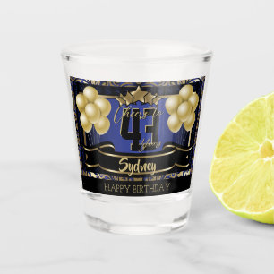 Personalized Happy Birthday Celebration -Dark Blue Shot Glass