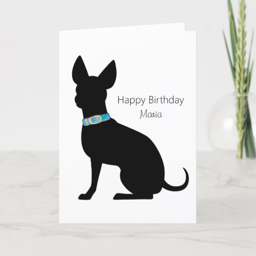 Personalized Happy Birthday Chihuahua Dog Card