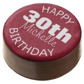 Personalized Happy Birthday Chocolate Covered Oreo (Angled)