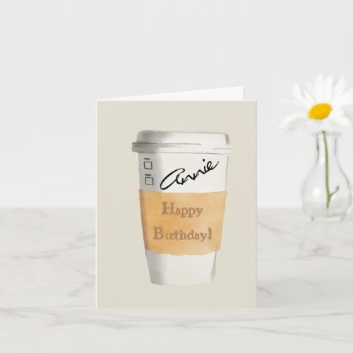 Personalized Happy Birthday Coffee Card