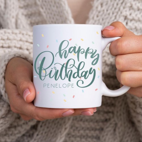 Personalized Happy Birthday Coffee Mug