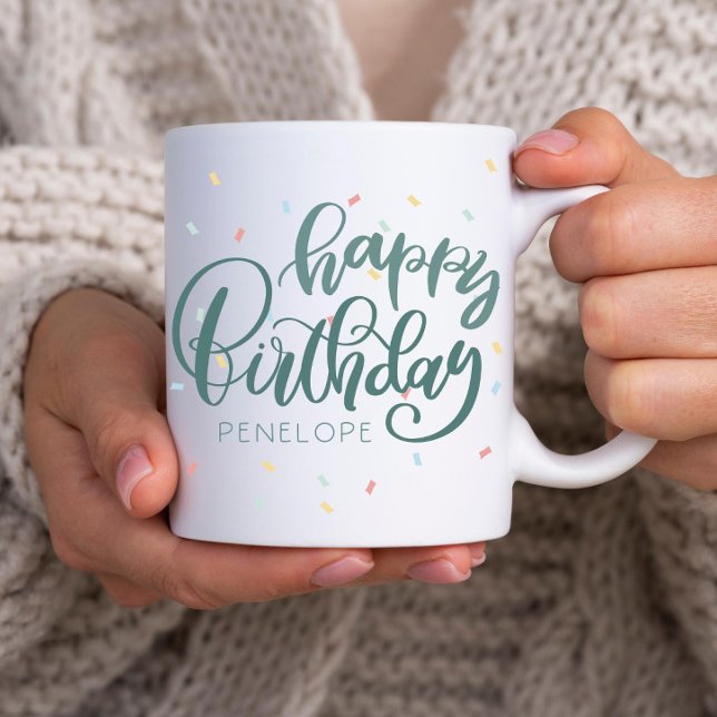 Personalized Happy Birthday Coffee Mug (Personalized Happy Birthday mug, mug with name, birthday mug, custom birthday mug, )