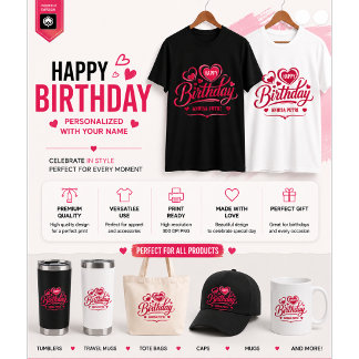 Personalized Happy Birthday Custom Name Design Tri-Blend Shirt