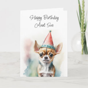 Personalized Happy Birthday Cute Chihuahua Card