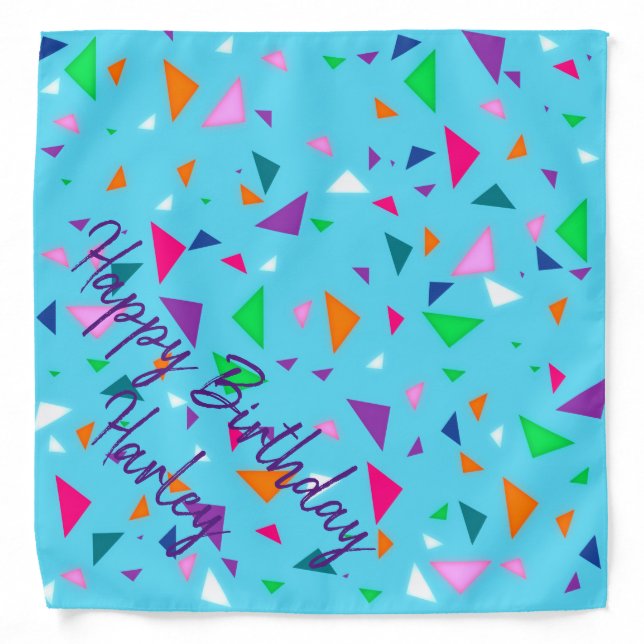 Personalized Happy Birthday Dog Bandana (Front)