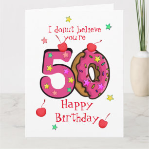 Personalized Happy Birthday Donut Decades Card
