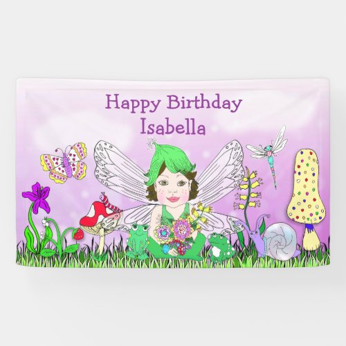 Personalized Happy Birthday Fairy Tale Themed Banner