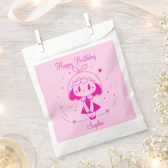 Personalized Happy Birthday  Favor Bag (Clipped)