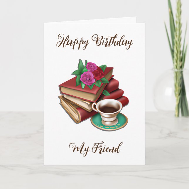Personalized Happy Birthday for a Book Lover Card (Front)