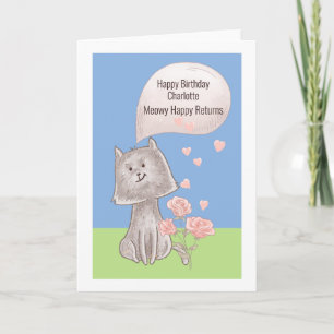 Personalized Happy Birthday From The Cat Card