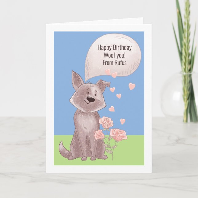 Personalized Happy Birthday From The Dog Card (Front)