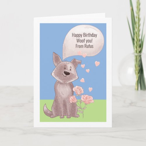 Personalized Happy Birthday From The Dog Card