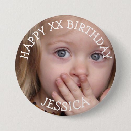 Personalized Happy Birthday Girl Button Personalized Happy Birthday Girl Button