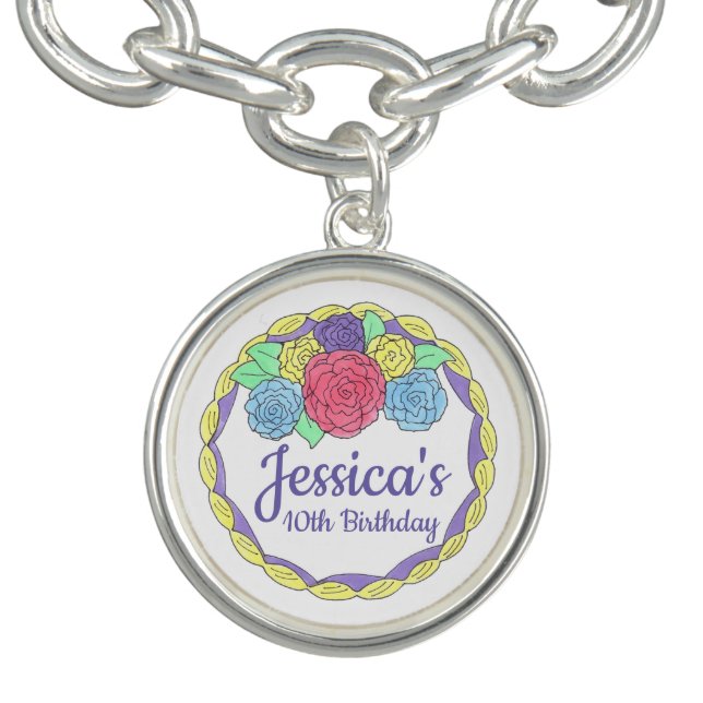 Personalized Happy Birthday Girl Party Favor Cake Bracelet (Design)