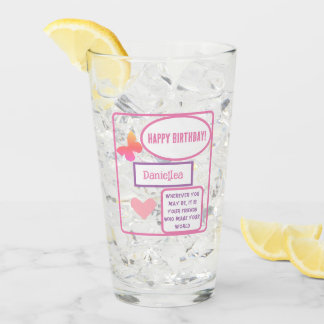 Personalized Happy Birthday Glass Cup
