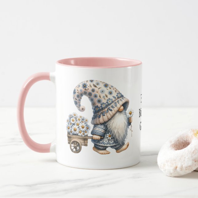 Personalized Happy Birthday Gnomes Gift Her Coffee Mug (With Donut)
