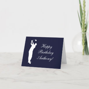 Personalized Happy Birthday Golfer Sports Par  Letterpress Thank You Card